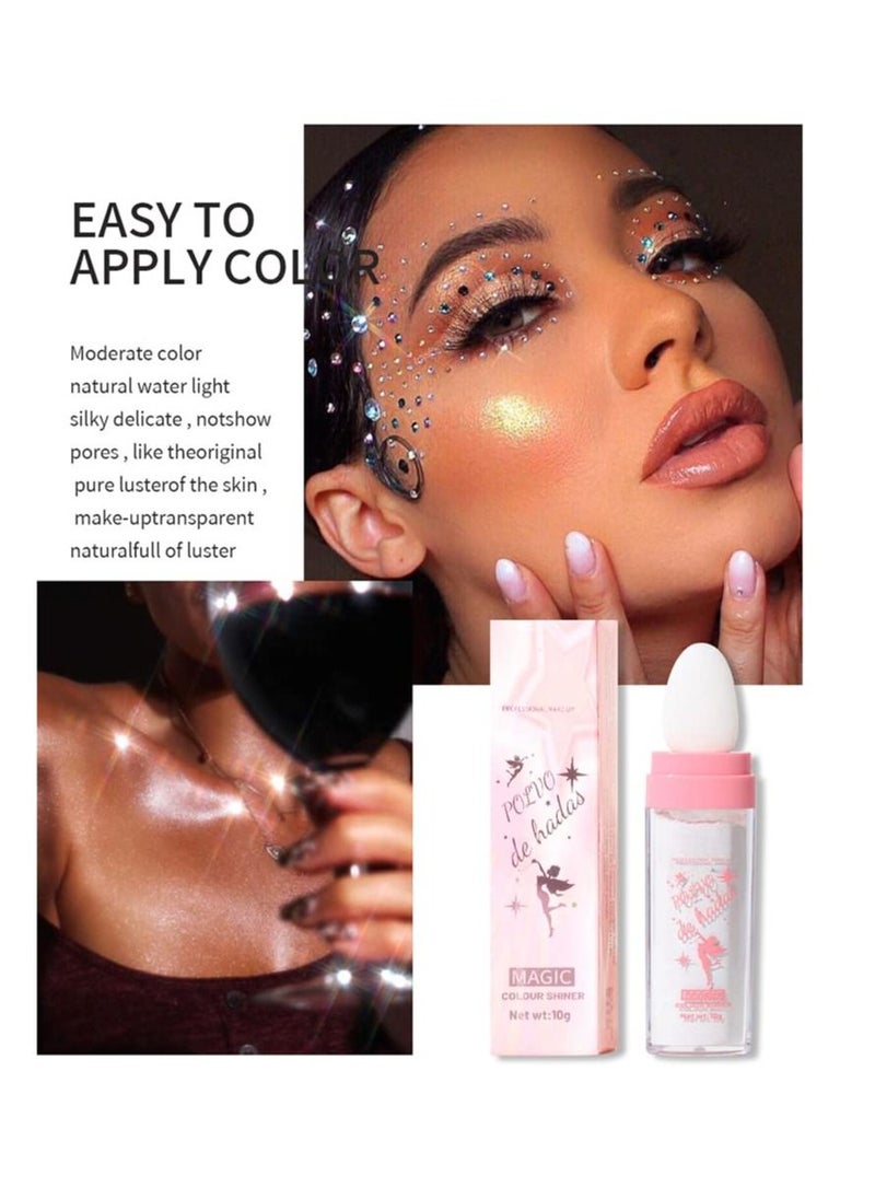 Generic - 3 Colors Body Glitter Highlighter Powder Stick, Face High Gloss Fairy Glitter, Sparkle Patting for Eyes Lips Hair - Image 1