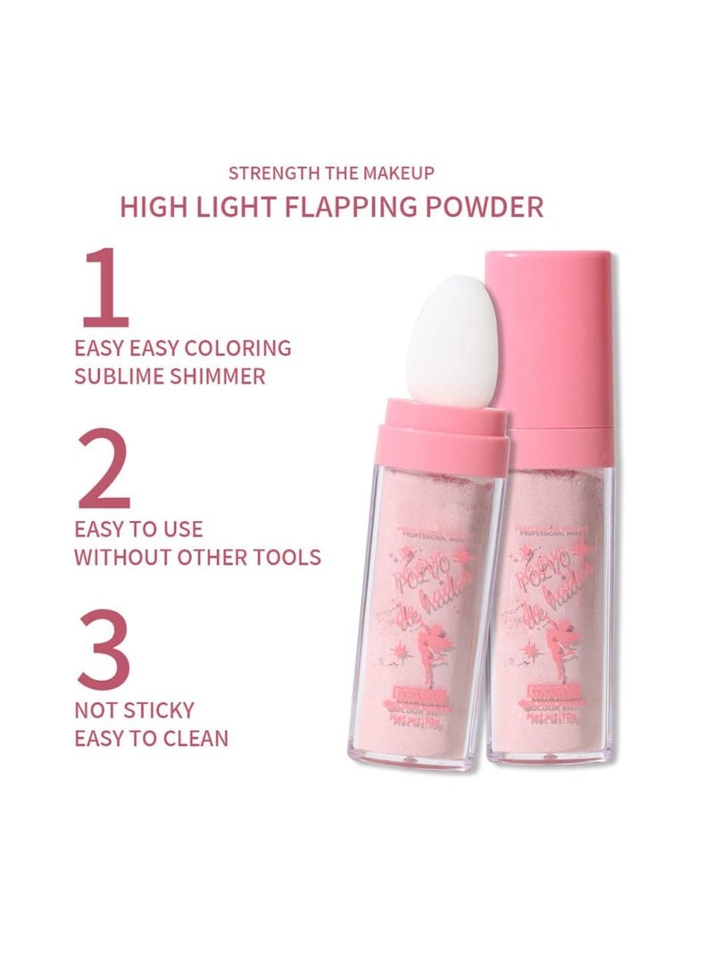 Generic - 3 Colors Body Glitter Highlighter Powder Stick, Face High Gloss Fairy Glitter, Sparkle Patting for Eyes Lips Hair - Image 1