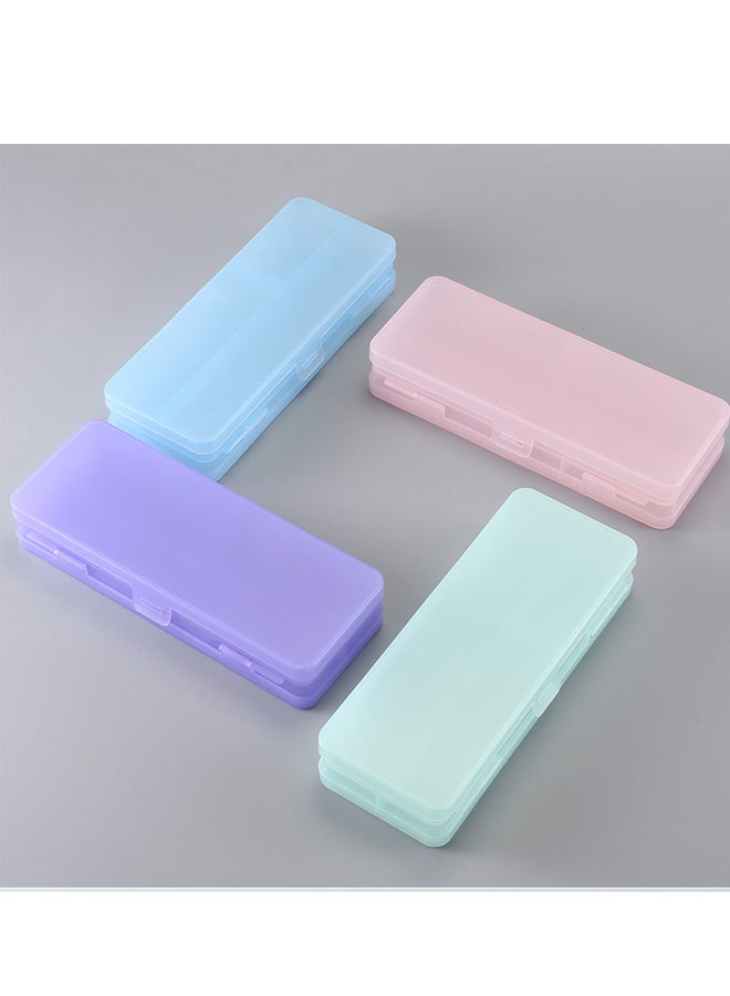 Loquat Translucent Pencil Case Student Storage Pencil Case Multi-functional Double-sided Macaron Plastic Pencil Case - Image 3