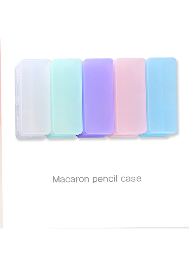 Loquat Translucent Pencil Case Student Storage Pencil Case Multi-functional Double-sided Macaron Plastic Pencil Case - Image 2