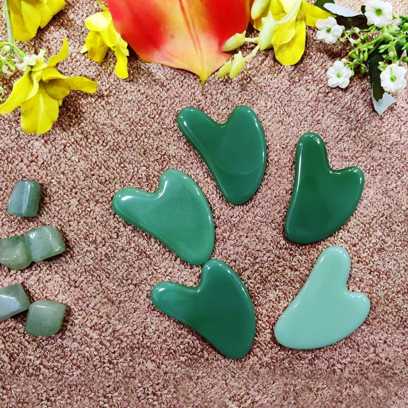 TechPro Gua Sha Facial Tool, Natural Jade Stone Guasha Board For SPA Acupuncture Therapy Trigger Point Treatment, Scraping Massager Tool, Face Roller And Manual Massage Stone For Skin Care - Image 3