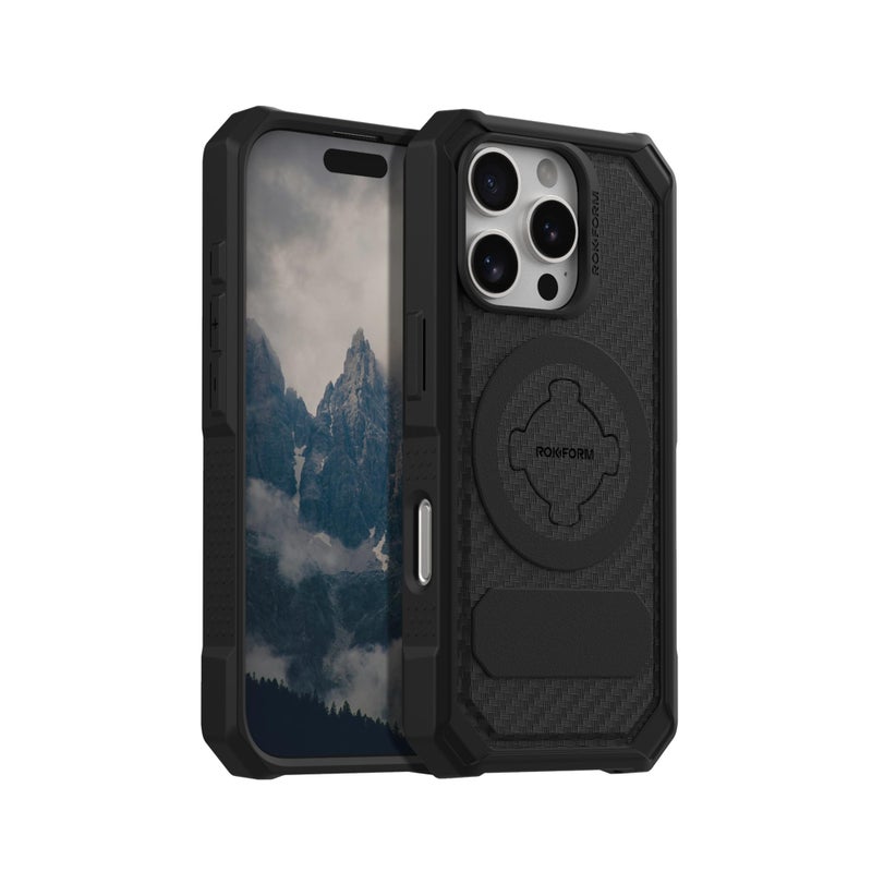 Rokform Rugged Case Compatible with iPhone 16 Pro, Magnetic Cover (Black) - Image 1