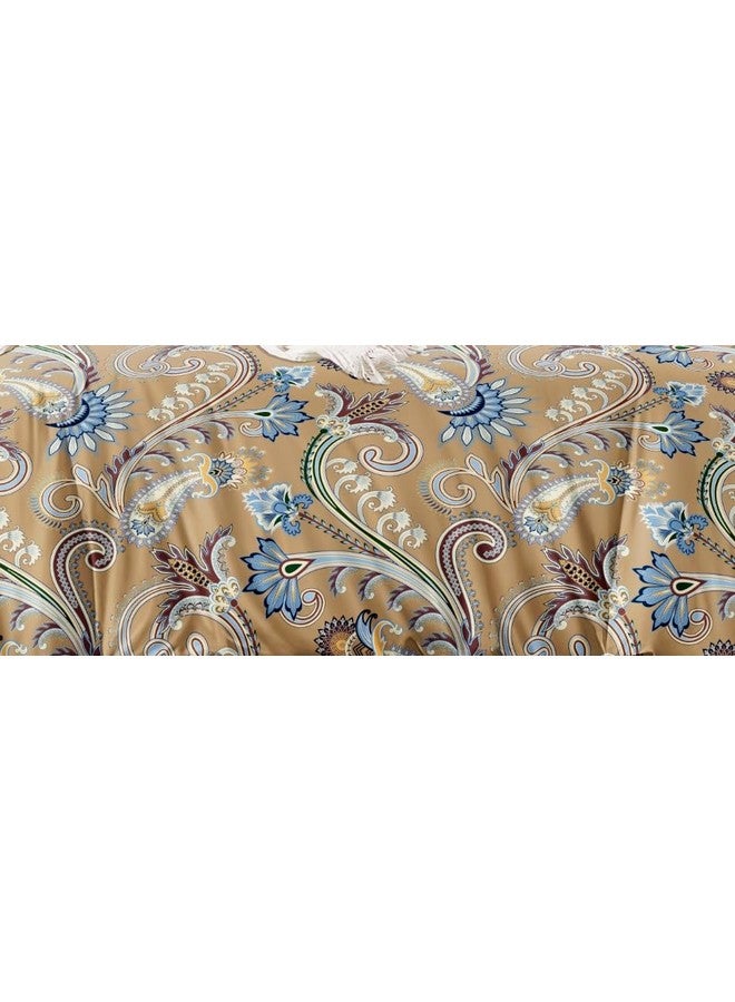 THE HOME STYLE THE HOME STYLE Super Soft Glace Cotton King Size AC Comforter ll Blanket ll Duvet with 1 King Size Elastic Fitted Bedsheet 72"x78" Inch and 2 Pillow Cover (Pack of 4, Burly Wood)  - Image 4