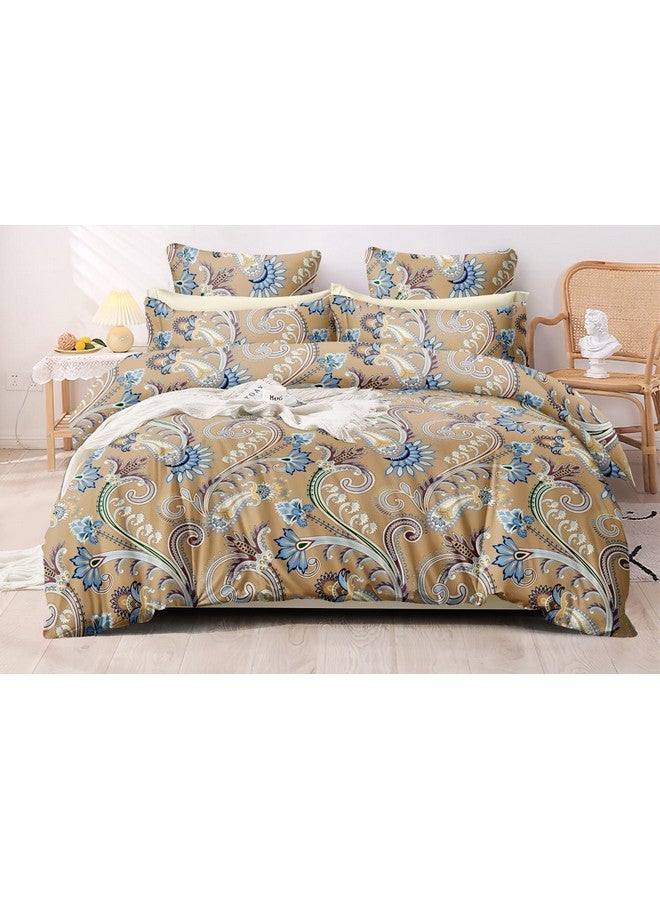 THE HOME STYLE THE HOME STYLE Super Soft Glace Cotton King Size AC Comforter ll Blanket ll Duvet with 1 King Size Elastic Fitted Bedsheet 72"x78" Inch and 2 Pillow Cover (Pack of 4, Burly Wood)  - Image 2