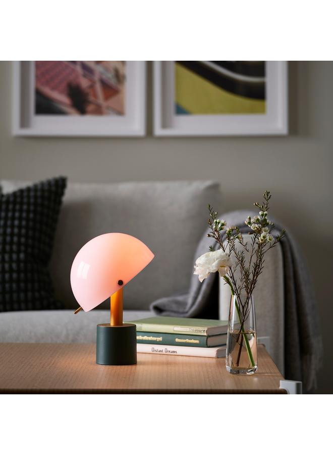 Zaboon LED portable lamp, battery operated, light pink/dark grey-green, 26 cm - Image 3