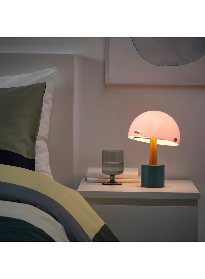 Zaboon LED portable lamp, battery operated, light pink/dark grey-green, 26 cm - Image 2