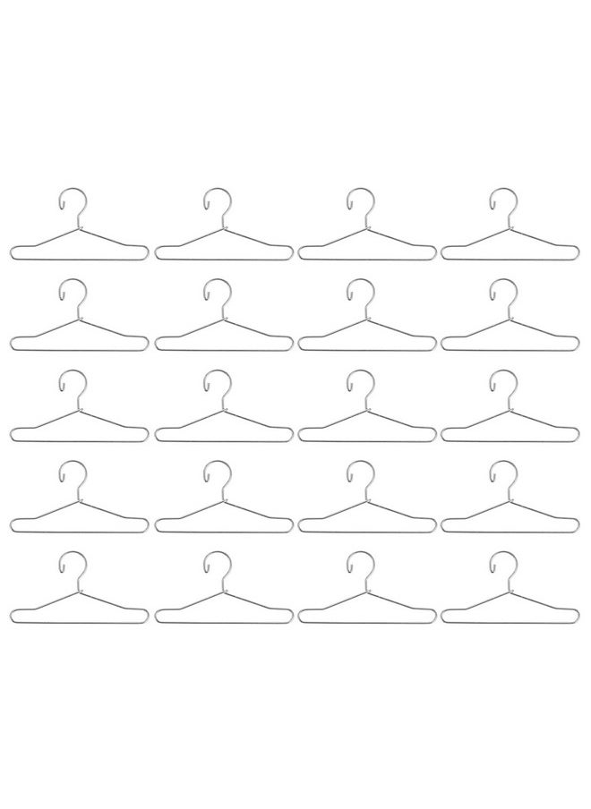 HEALLILY 20 Pcs Doll Clothes Hangers Dollhouse Miniature Wire Hangers Metal Hangers For Doll Dress Necklaces (6.5Cm Silver)  - Image 1