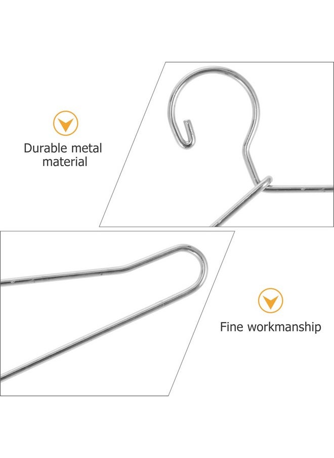 HEALLILY 20 Pcs Doll Clothes Hangers Dollhouse Miniature Wire Hangers Metal Hangers For Doll Dress Necklaces (6.5Cm Silver)  - Image 4