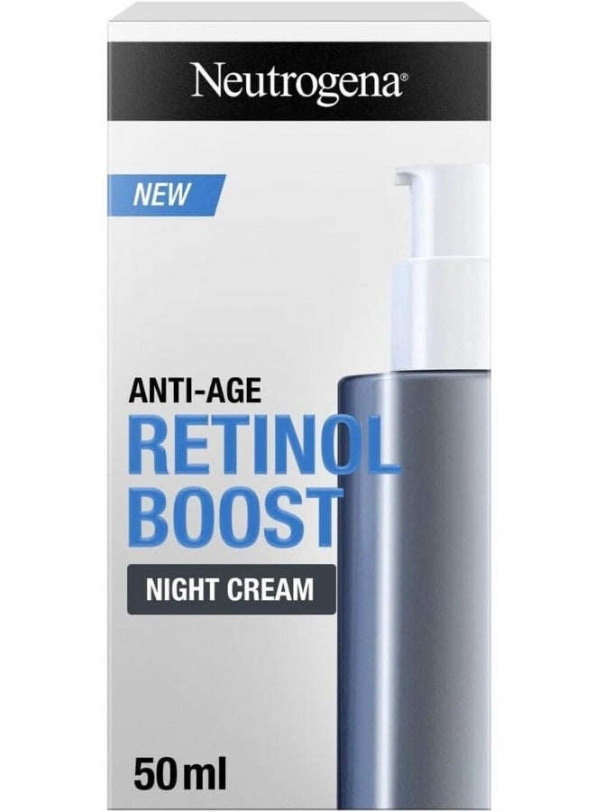 نيوتروجينا Neutrogena Retinol Boost Night Cream, Fights visible signs of ageing and reduces the appearance of wrinkles, dryness, and age spots, 50ml 50ml - Image 1