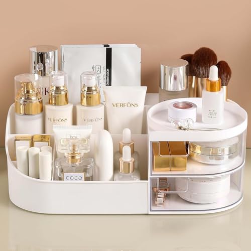 Boniry Makeup Organizer | Versatile Plastic Makeup Organizer, Perfect for Home Use For Countertop | Make Up Organiser For Women (White Makeup Organizer) - Image 5