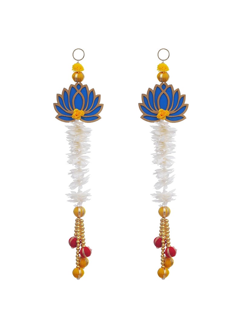 Webelkart Webelkart Premium Multicolor Lotus Wall Hanging |Lotus Back Drop Hanging | Wall Decor |Temple Decor Wall Hanging Home and Office Decor (Set of 2) 17" Inches  - Image 4