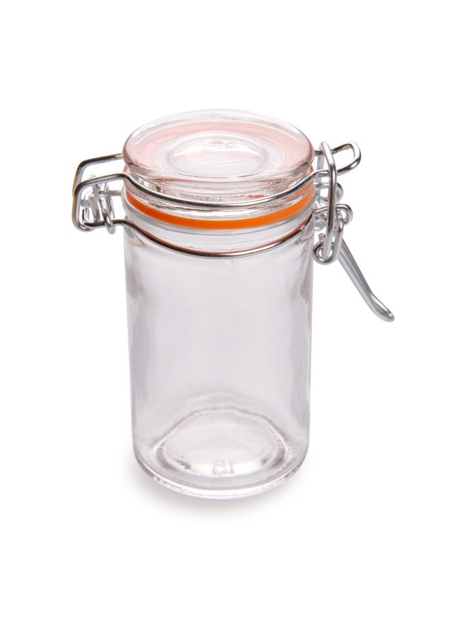 Restaurantware برطمان ماسون بغطاء مشبك - برطمانات ماسون مع غطاء زناد - تخزين السوائل أو المواد الجافة، تقديم الحلويات، المشروبات أو المقبلات - 3.4 أونصة - علبة 10 قطعة - Image 1