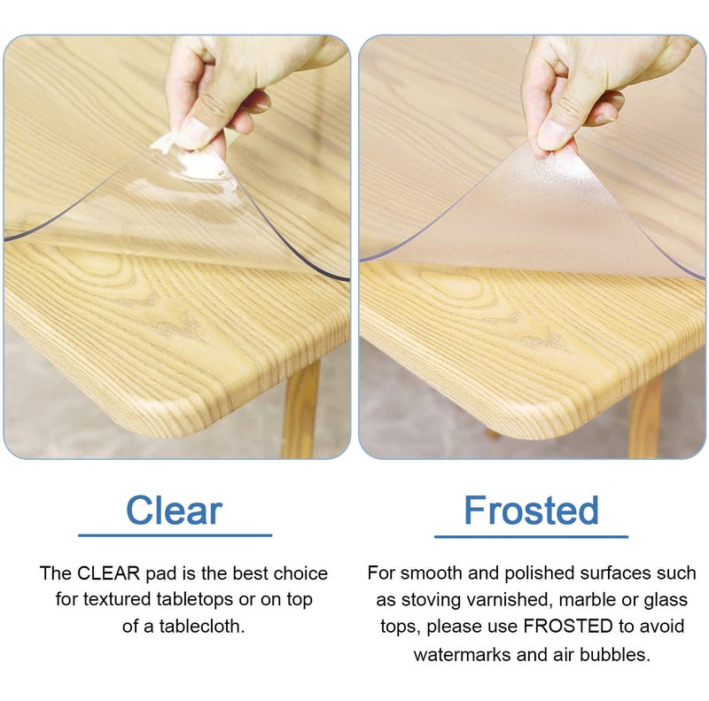 ETECHMART ETECHMART Clear Plastic Table Cover Protector Rectangle 36 x 60 Thick Waterproof Transparent Table Protector for Dining Table NonSlip Heat Resistant Clear Desk Mat for Kitchen Office Desktop  - Image 5