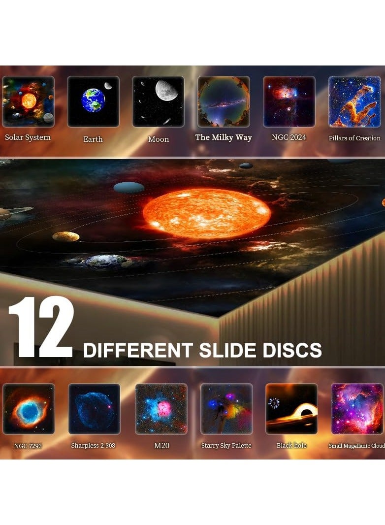 SYOSI Astronaut Star Space Projector Galaxy Night Light Planetarium Light Galaxy Projector 4K Replaceable 13 HD Galaxy Discs Timed Starry Nebula Ceiling Projection Lamp Bedroom Decor Aesthetics - Image 2
