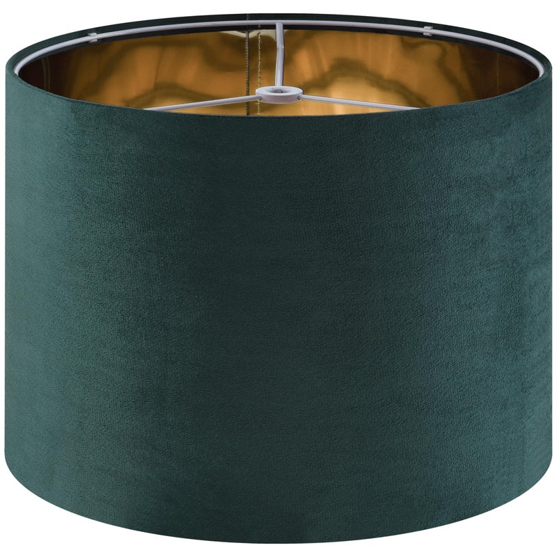 GO&SO GOSO Green Velvet Medium Lamp Shades Drum Lamp Shades 13 Top x 13 Bottom x 10 High Spider Modern Lampshade for Table Lamps Floor Lamps Bedside Lamps Assembly Required By GOSO - Image 2