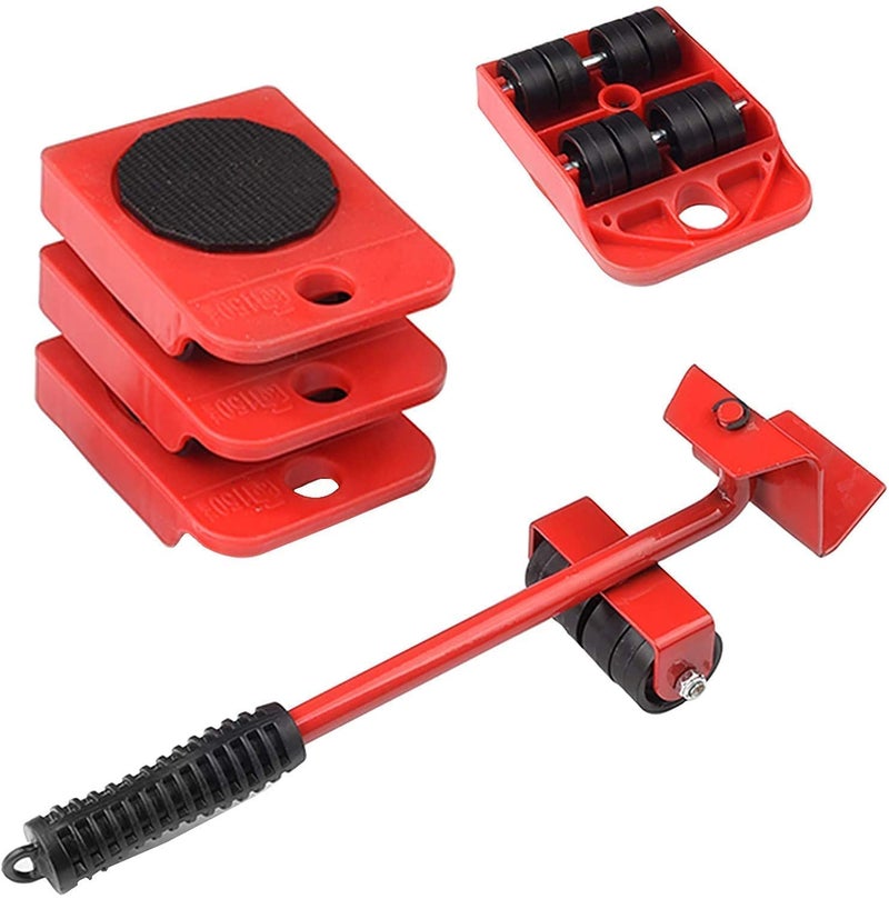 Toys Icon Toys Icon Furniture LifterShifter Tool Portable Convenient Red ABS Plastic And Steel 355 X 5 X 7 CM 330Lbs Load Capacity 16 Wheels Home Garden - Image 2