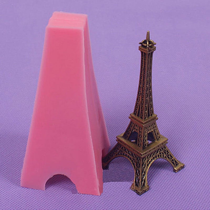 HiParty طقم 2 قطعة قالب سيليكون 3D لبرج إيفل في باريس لتزيين الكعك وكعك الكب كيك وصناعة الصمغ والراتنج والشموع - Image 4