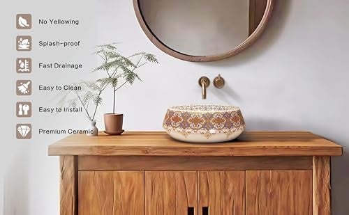 B Backline Moroccan Wash Basin for Bathroom 40 X 40 X 14 Cm | Tabletop Washbasin | Countertop Basins For Bathroom/Restaurant/Hotel/Living Rooms - Image 5