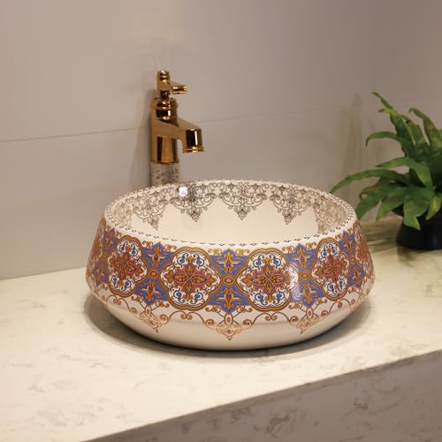B Backline Moroccan Wash Basin for Bathroom 40 X 40 X 14 Cm | Tabletop Washbasin | Countertop Basins For Bathroom/Restaurant/Hotel/Living Rooms - Image 3