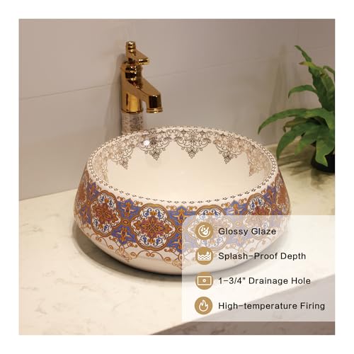B Backline Moroccan Wash Basin for Bathroom 40 X 40 X 14 Cm | Tabletop Washbasin | Countertop Basins For Bathroom/Restaurant/Hotel/Living Rooms - Image 4