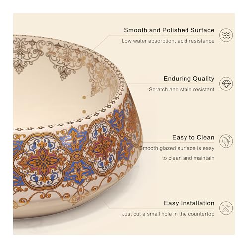B Backline Moroccan Wash Basin for Bathroom 40 X 40 X 14 Cm | Tabletop Washbasin | Countertop Basins For Bathroom/Restaurant/Hotel/Living Rooms - Image 2