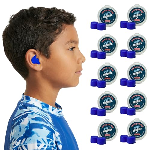 Putty Buddies Earvolution Floating Putty Buddies Swim Earplugs - Doctor-Invented, Made in USA, Moldable Premium Silicone Plugs Help Prevent Swimmer's Ear, 10 Pair Pack - Blue - Image 1
