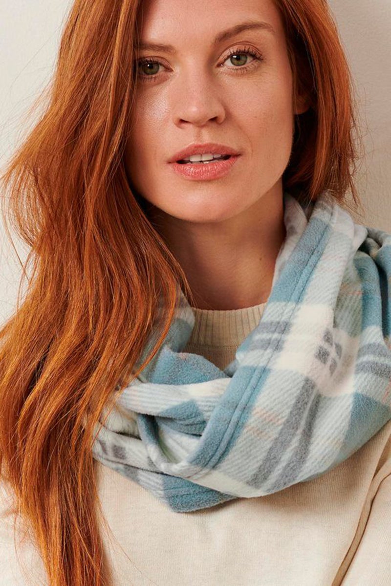 Tchibo Women Plaid Scarf 76 D cm x 43 x W cm, Teal  - Image 1