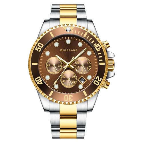 Giordano Multi-Function Analog Wrist Watch for Men Water Resistant with Classy Dial and Strap|Compliment Your Look|Ideal Gift for|Men's -GZ-50085 (Brown) - Image 1