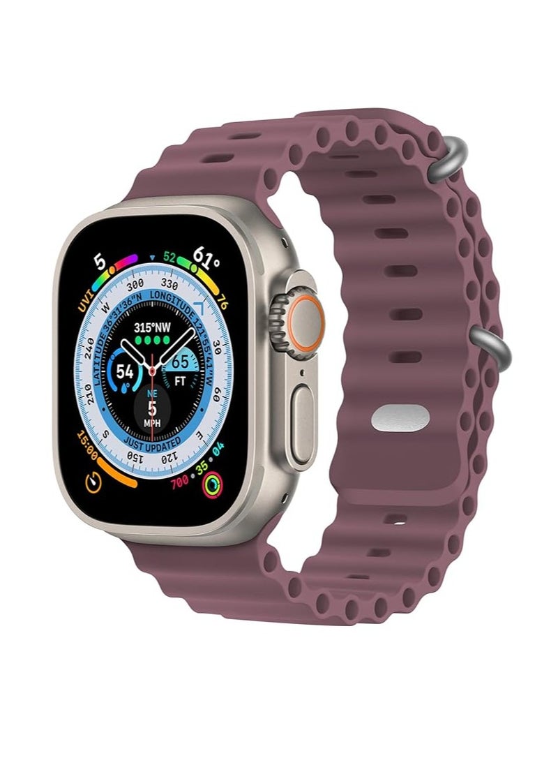 ACLIX - Sport New Silicone Band Compatible with Apple Watch Ultra Ocean 42/44/45/49mm Strap for iWatch Series Ultra 8 7 6 5 SE-White - Image 1