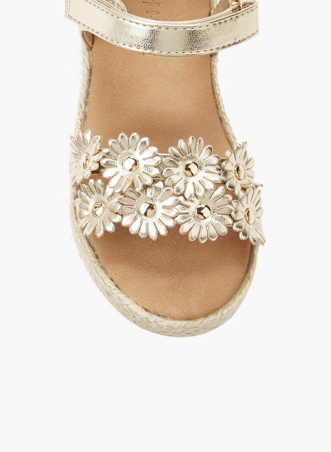 Peppermint Girls Floral Embellished Espadrille Sandals - Image 5
