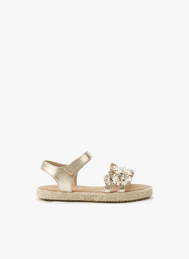 Peppermint Girls Floral Embellished Espadrille Sandals - Image 1