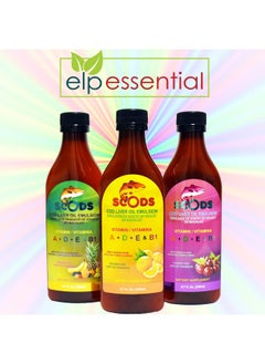 elp essential Emulsion de Scods Frutas Tropicales Cod Liver Oil Emulsion Tropical Fruits 200ml Vitamin A + D + E & B1  - Image 5