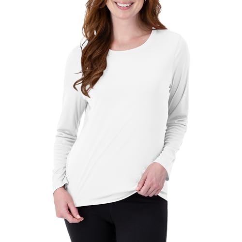 Hanes womens Sport Cool Dri Performance Long Sleeve T-shirt Shirt, White, Small US - Image 1