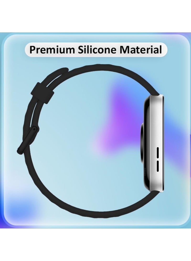 Silicone Strap Compatible with Huawei Watch Fit 3, Adjustable Silicone Sport Watch Band Replacement Wristband for Men Women (Black) - Image 5