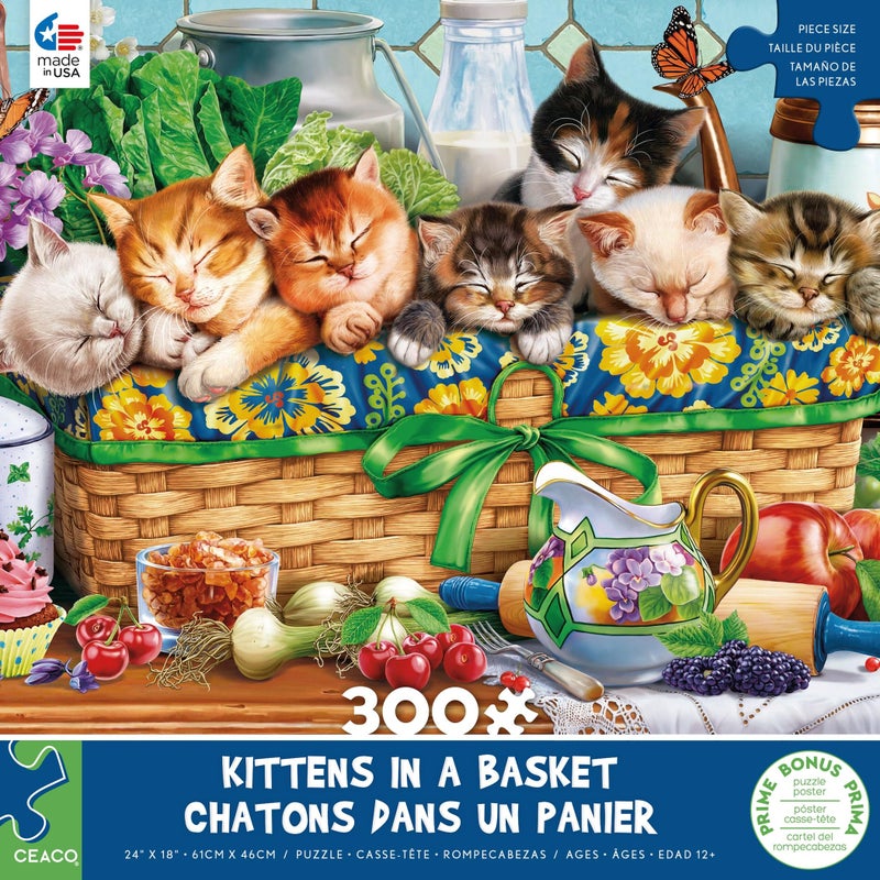 Ceaco Kittens in a Basket 300 Piece Jigsaw Puzzle - Image 3