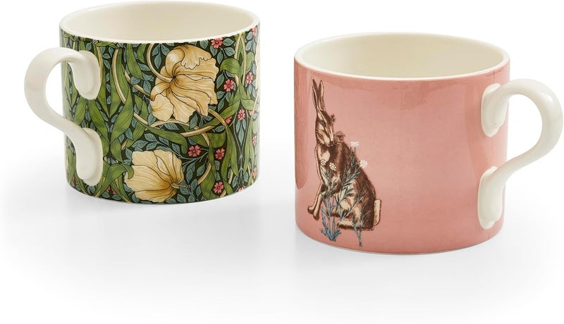 Spode Morris  Co 12oz Mugs Set of 2 Pimpernel  Forest Hare  Microwave  Dishwasher Safe Elegant Porcelain Drinkware for Coffee Bar or Giftable Home Kitchen Mug Set Ideal for Coffee  Tea - Image 2