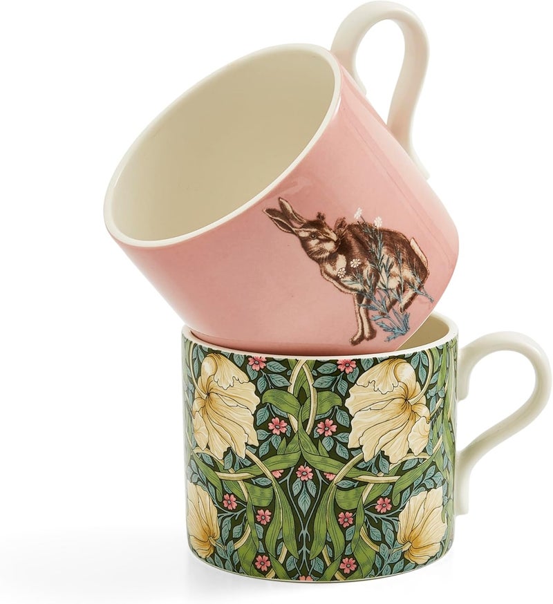 Spode Morris  Co 12oz Mugs Set of 2 Pimpernel  Forest Hare  Microwave  Dishwasher Safe Elegant Porcelain Drinkware for Coffee Bar or Giftable Home Kitchen Mug Set Ideal for Coffee  Tea - Image 3
