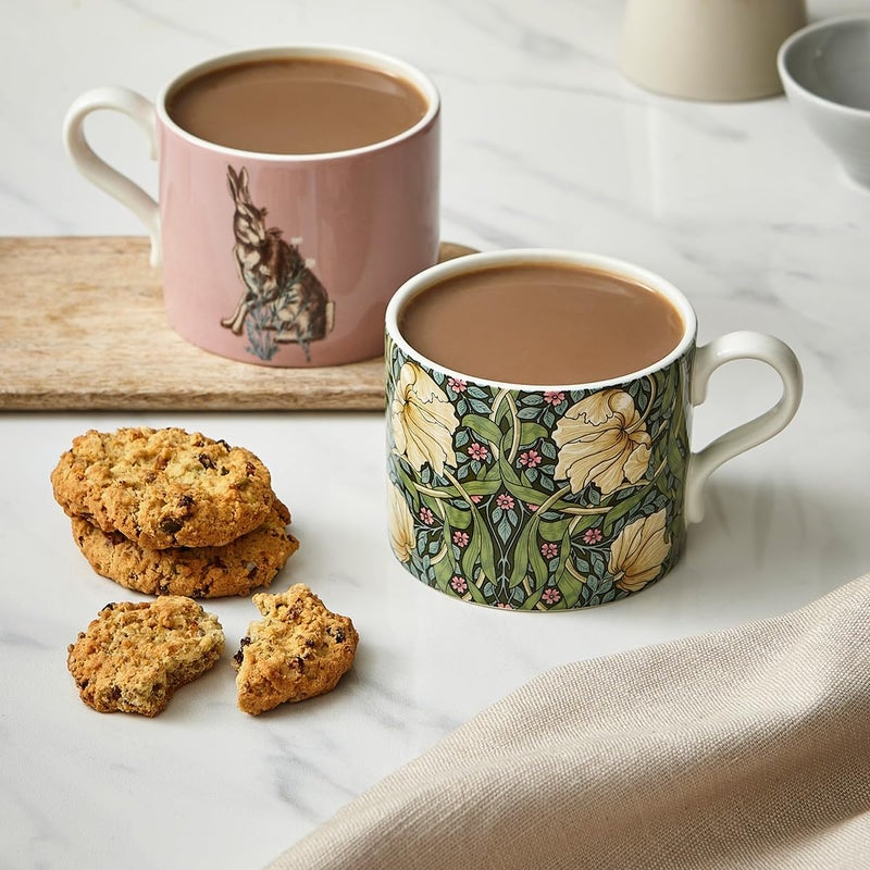 Spode Morris  Co 12oz Mugs Set of 2 Pimpernel  Forest Hare  Microwave  Dishwasher Safe Elegant Porcelain Drinkware for Coffee Bar or Giftable Home Kitchen Mug Set Ideal for Coffee  Tea - Image 4