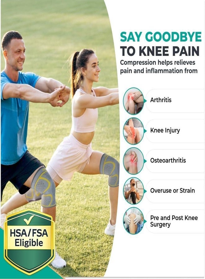 MODVEL Knee Support Set for Men and Women - Stable Support for Sports, Training, Fitness, Hiking, Everyday Use - Comfortable, Skin-friendly, Breathable Bandage Made of Soft Nylon Latex Fabric - Image 2