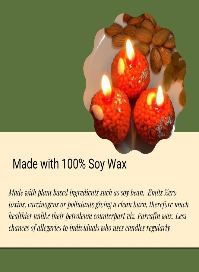 Astrid Ladoo Candle by Astrid | Diwali ladoo Candles | Set of 6 | Pure Soy Wax Scented Ladoo Shape | Dessert | Mithai | Diwali | 100% Soy Wax| Festive Gifting | 30gm Each | - Image 5