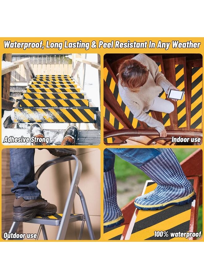 Stair Tread Anti-Slip Safety Tape - Non-Slip Tread, High Traction Friction, Strong Grip, Abrasive Adhesive Hazard Warning Tape (Black and Yellow, 1" Wide x 16.4' Long) - Image 5
