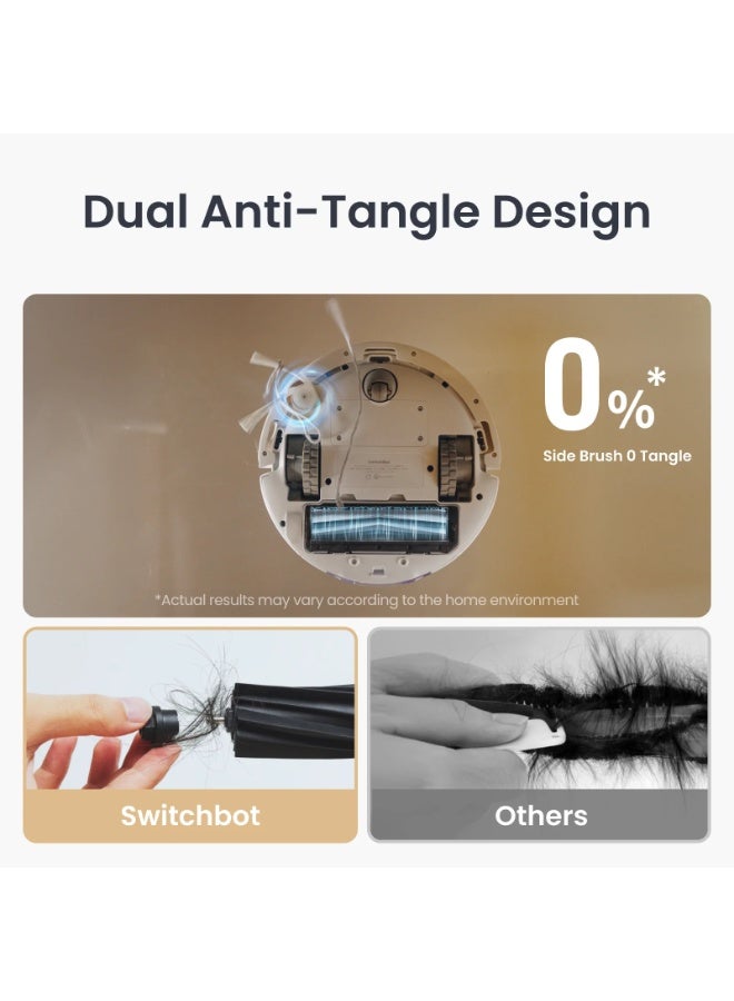 SwitchBot K11+ Mini Robot Vacuum Cleaner with Auto Empty Station | 6000Pa Powerful Suction | Self-Emptying Dustbin | LiDAR Laser Navigation | Anti-Tangle Brush | Smart Mapping | App & Voice Control | Matter Compatible | Pet Hair Vacuum Robot - Image 5