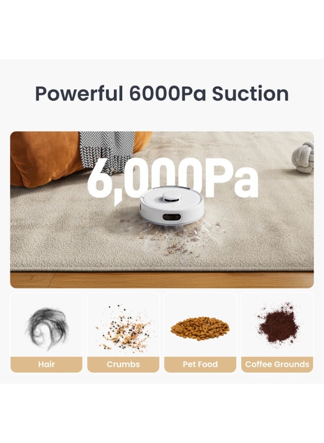 SwitchBot K11+ Mini Robot Vacuum Cleaner with Auto Empty Station | 6000Pa Powerful Suction | Self-Emptying Dustbin | LiDAR Laser Navigation | Anti-Tangle Brush | Smart Mapping | App & Voice Control | Matter Compatible | Pet Hair Vacuum Robot - Image 4