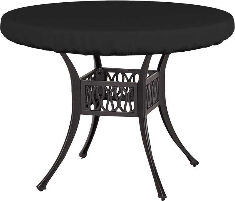 Covers & All Covers All Round Table Top Cover 12 Oz Waterproof UV Weather Resistant Patio Table Cover Outdoor Table Cover for Patio Outdoor Furniture Coffee Table 36 Dia x 4 H Inches Black - Image 2