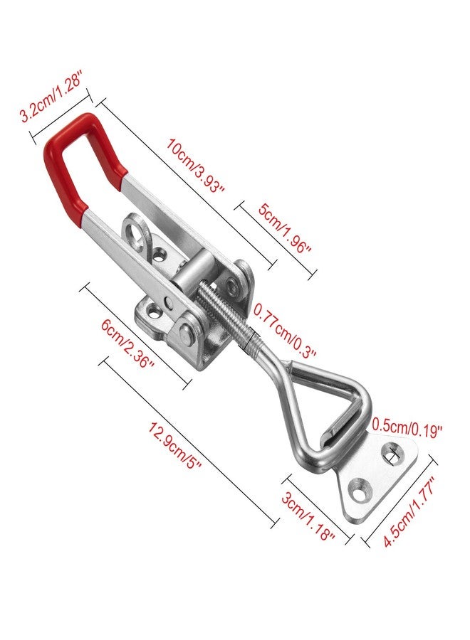 Accessbuy Heavy Duty Adjustable Toggle Latch Clamp With Lock Hole 300Kg 660Lbs Holding Capacity (7.5inch(2pak)) Silver - Image 3