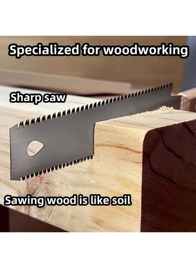 Double Sided Fine Toothed Carpenter Saw High Carbon Steel Wooden Handle - Image 5