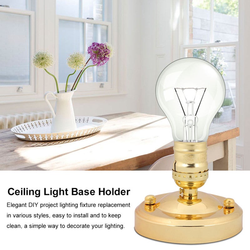 Vintage Light Socket: Heat Resistant Metal Iron E26/E27 Bulb Holder - Durable Electroplated Easy To Install DIY Lighting Fixture For Home Restaurant Coffee Shop Decor - Image 2
