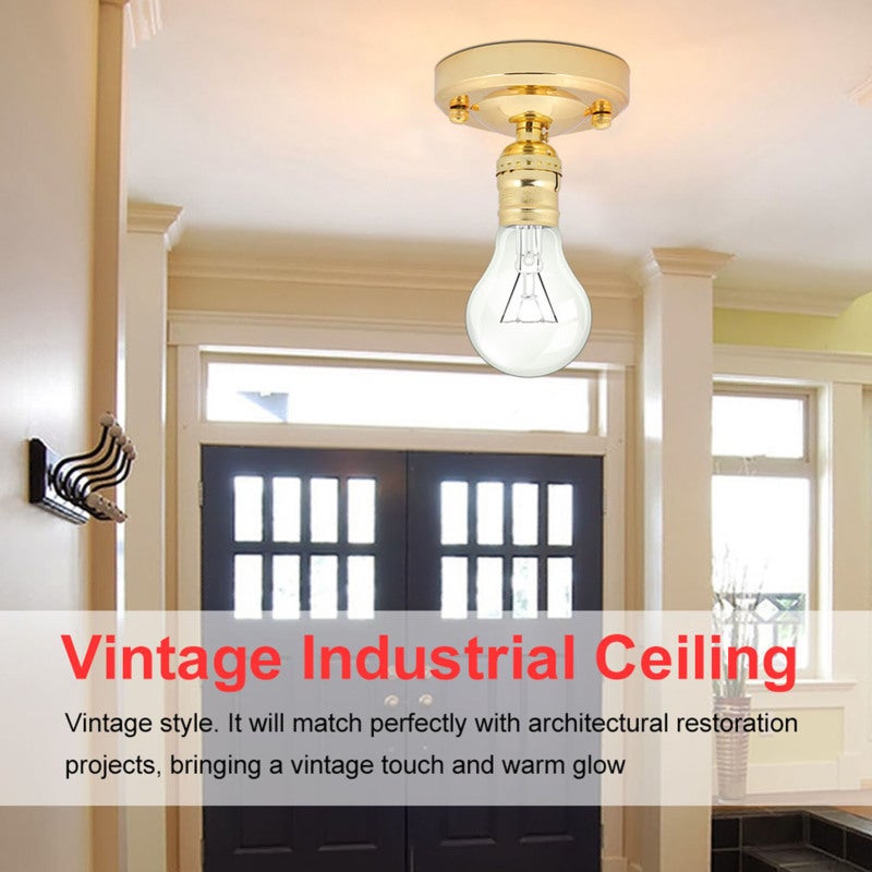 Vintage Light Socket: Heat Resistant Metal Iron E26/E27 Bulb Holder - Durable Electroplated Easy To Install DIY Lighting Fixture For Home Restaurant Coffee Shop Decor - Image 4