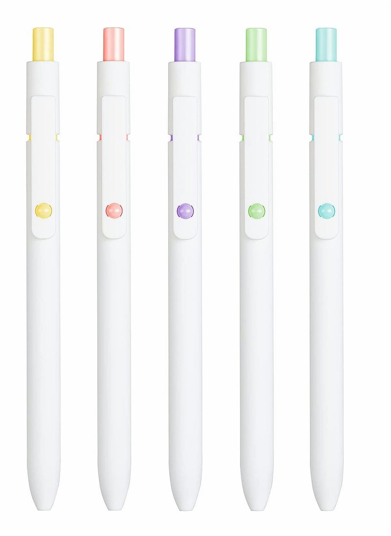 SYOSI 0.5 Gel Pen, Cute Kawaii Pens, Boxed Pen, Office Pen, Fine Point Signing Pen, Retractable Rolling Ball Quick-dry Ink Pens, Black Ink Smooth Writing Pen, for School Office Home, 5pcs (Academic Colors)  - Image 2