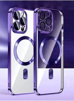 Color Fans MagSafe Case for Apple iPhone 12 Pro Max 6.7 inch Clear Case Slim Plating Magnetic Cover Purple  - Image 5